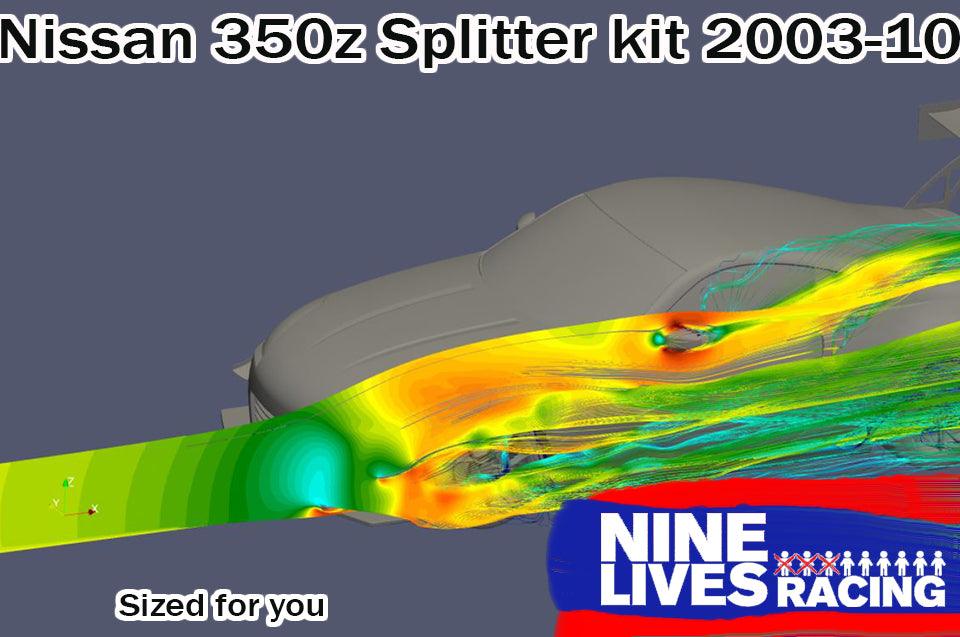 Nissan 350z Splitters 2003-10 - Nine Lives Racing