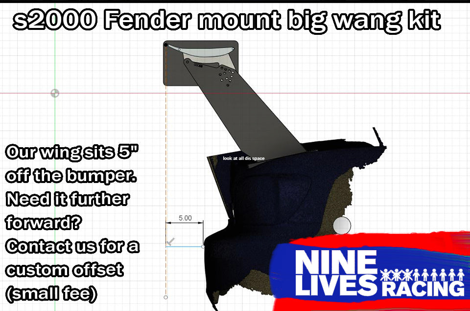 S2000 Big Wang Fender Mount Kit '99-09 AP1/AP2