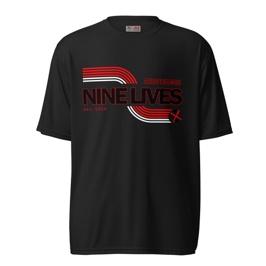 Nine Lives Racing Swoosh Unisex performance crew neck t-shirt