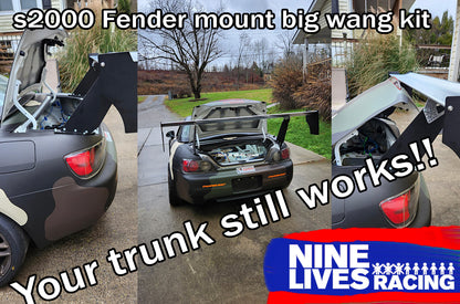 1. Add Alt Text Metadata
When uploading the image, ensure it includes descriptive alt text in the image's metadata. For example:
"Nine Lives Racing S2000 big wing kit showcasing trunk functionality with the wing installed."

2. Text on Image Design
For the visible text on the image:

Use clear, legible fonts like Arial or Helvetica.
Place the text in a contrasting area of the image to maintain readability.
Avoid clutter; make the text concise yet descriptive.
Example Text:
Main Header: "S2000 Big Wang Kit -